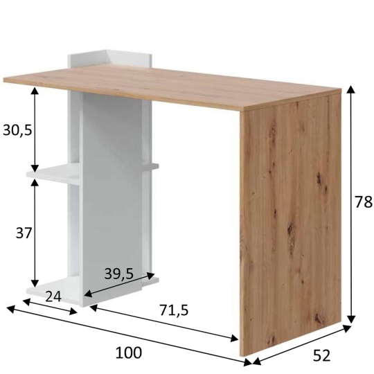 Bàn Làm Việc Tối Giản Kết Hợp Kệ DTOF002
